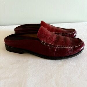 Vintage Y2K Cole Haan Country Red Leather‎ Loafer Mules Slip On Women Size 6